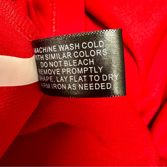 Boston Proper Mock Neck Long Sleeve Drape Front Dress Beyond Travel Red Small S - Picture 8 of 13